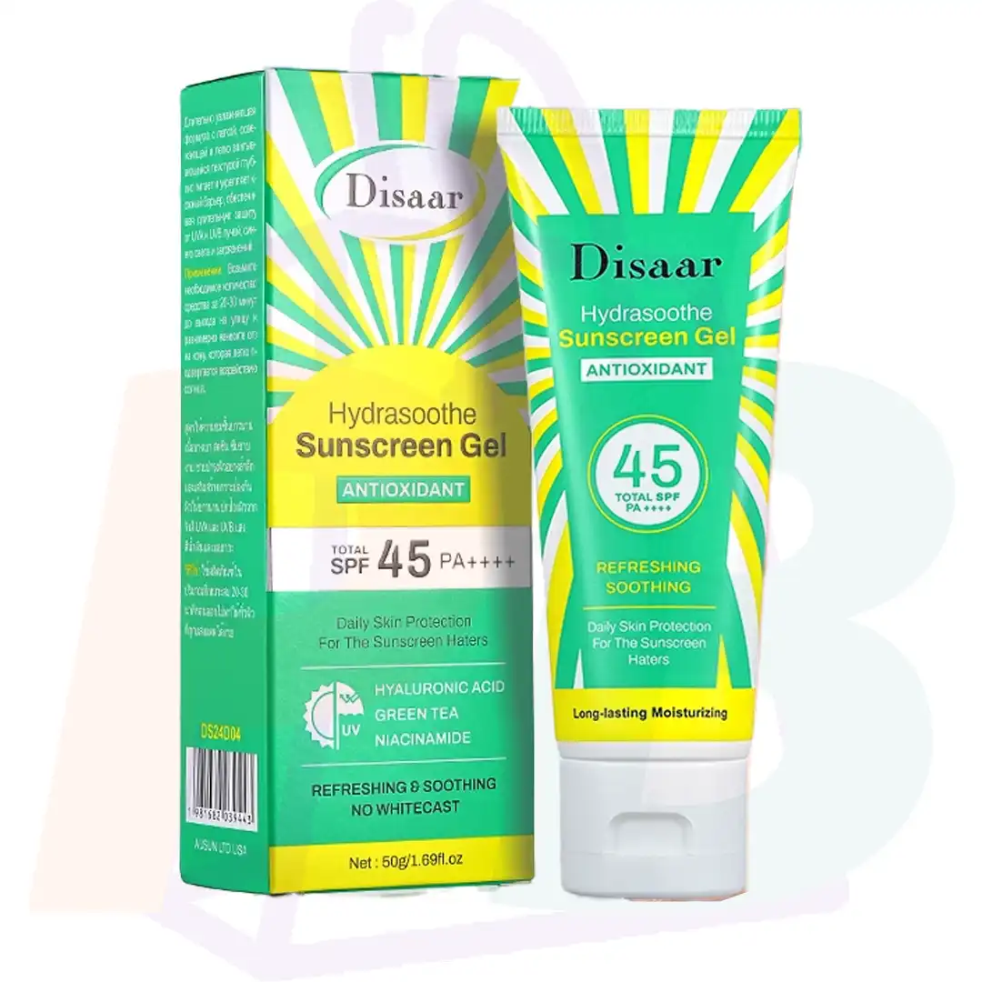 pura bazaar sub milain ga cosmetics disaar hydrasoothe sun screen gel antioxident