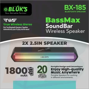 pura bazaar sub milain ga pc mobile Studio accessories BLÜK’S BX-185 BassMax SoundBar Wireless Speaker