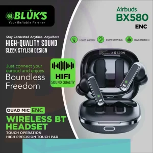 pura bazaar sub milain ga pc mobile Studio accessories BLUK'S BX-580 Wireless Earbuds