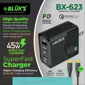 pura bazaar sub milain ga pc mobile Studio accessories BLUK'S BX-623 Super Fast Charger