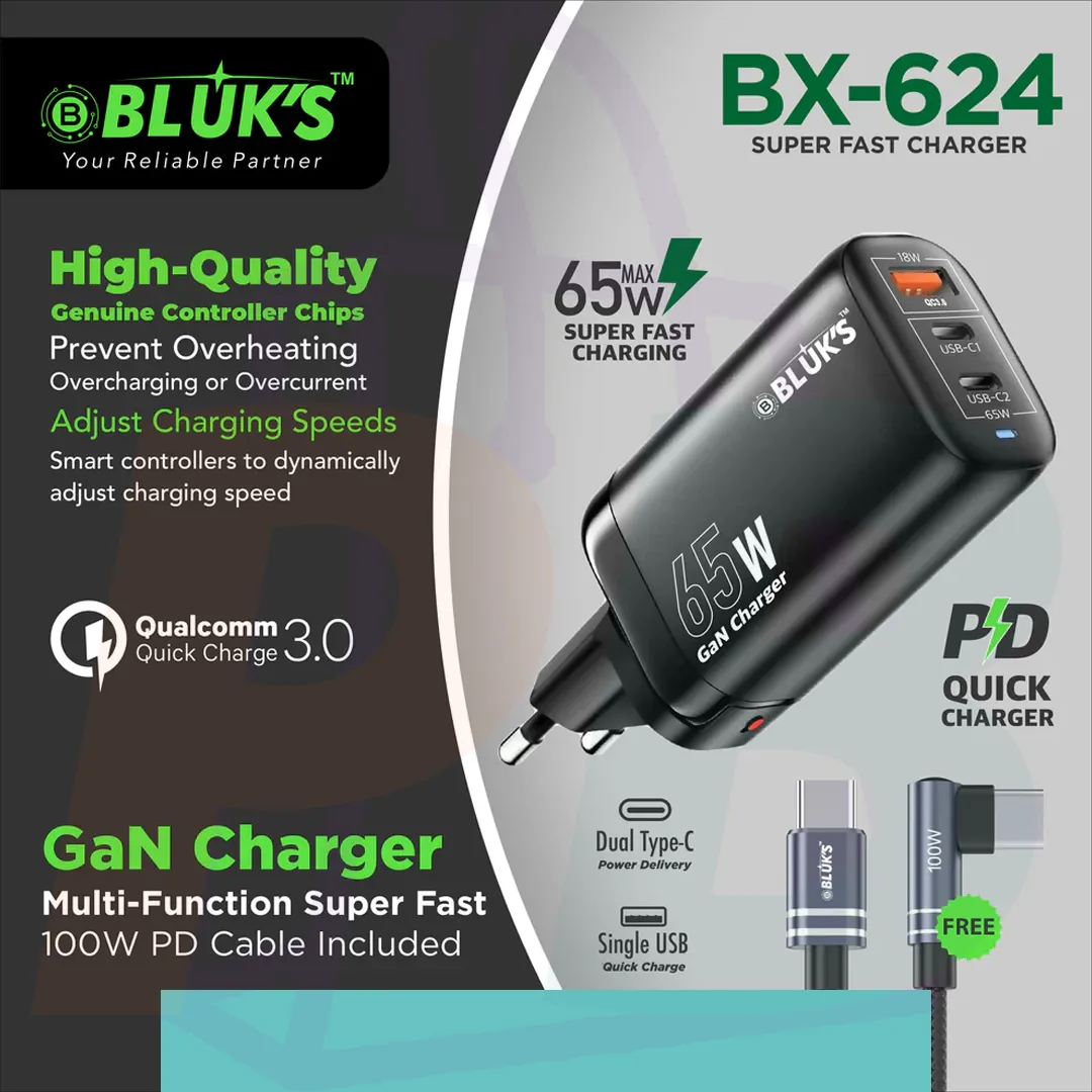 pura bazaar sub milain ga pc mobile Studio accessories BLUK'S BX-624 Super Fast Charger