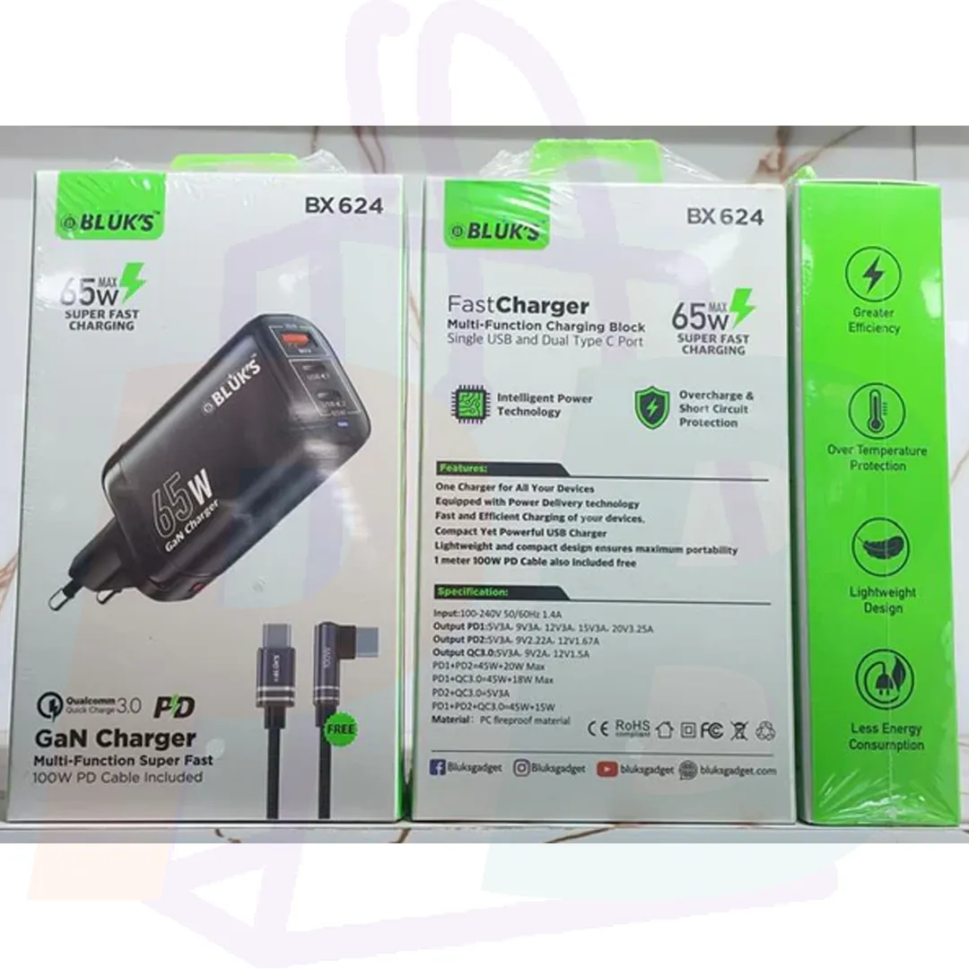 pura bazaar sub milain ga pc mobile Studio accessories BLUK'S BX-624 Super Fast Charger