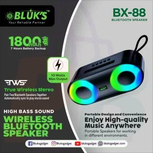 pura bazaar sub milain ga pc mobile accessories BlUK's BX-88 Wireless Speaker