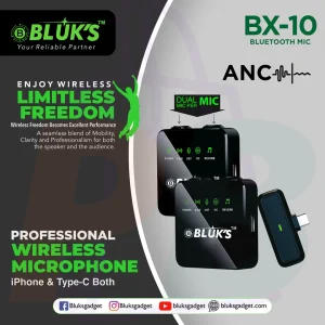 pura bazaar sub milain ga studio lights accessories BLUK’S BX 10 Wireless Microphone