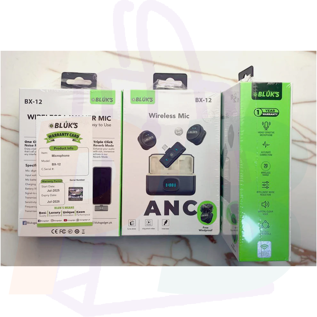 pura bazaar sub milain ga studio lights accessories BLUK'S BX 12 Wireless Lavalier Microphone