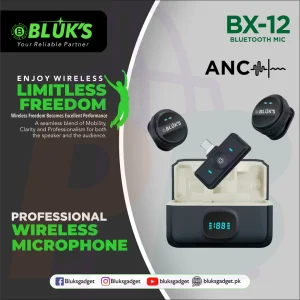 pura bazaar sub milain ga studio lights accessories BLUK'S BX 12 Wireless Lavalier Microphone