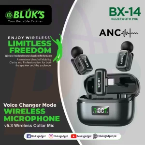 pura bazaar sub milain ga studio lights accessories BLUK'S BX 14 Wireless Lavalier Microphone with Voice Changer