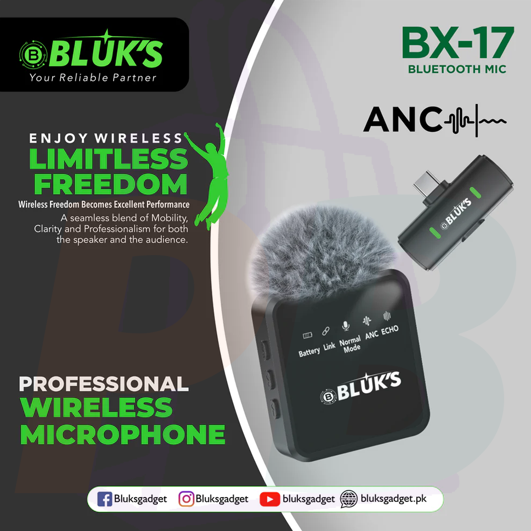 pura bazaar sub milain ga studio lights accessories BLUK'S BX 17 Wireless Lavalier Microphone