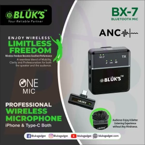 pura bazaar sub milain ga studio lights accessories BLUK'S BX 7 Wireless Lavalier Microphone