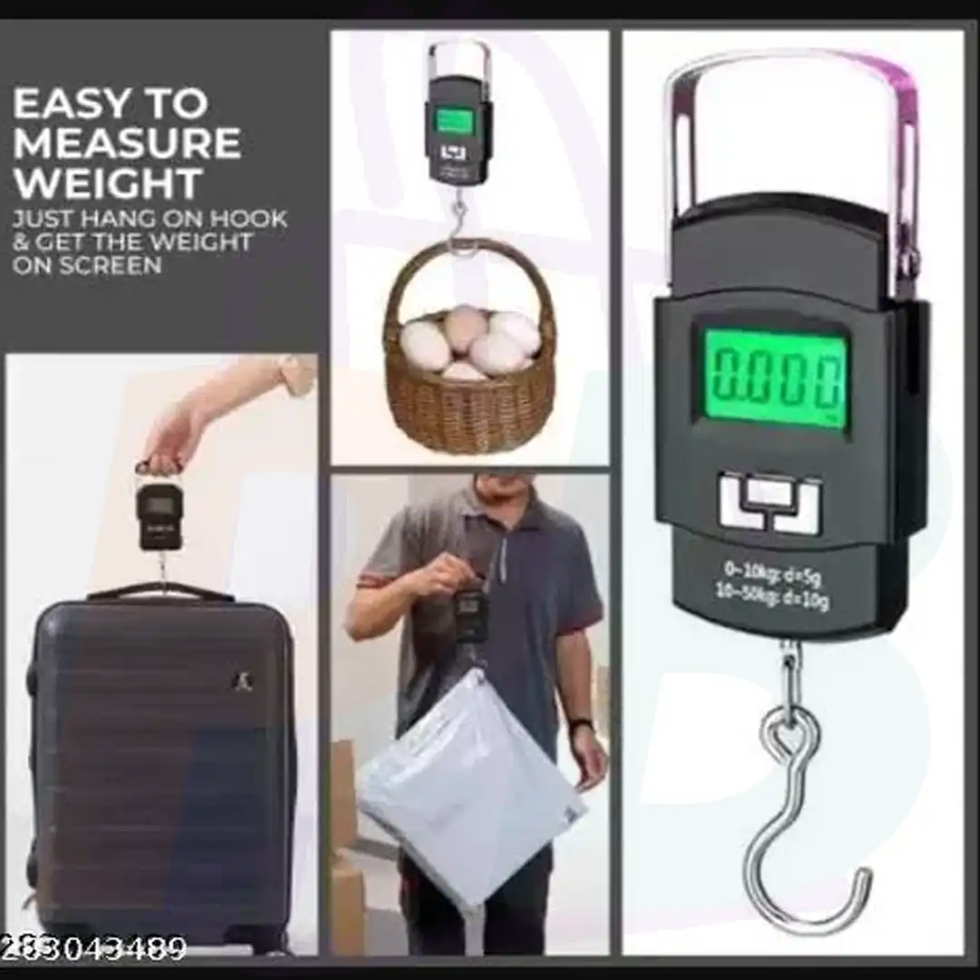 Pura Bazaar Sub Milain Ga home decoor 50KG Portable Digital Hanging Scale with Hook Electronic Fishing, Luggage & Kitchen Weight Scale