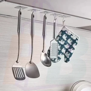 pura bazaar sub milay milain ga everything available home utility Pack of 10 Heavy Duty Clear Adhesive Hooks No Residue Transparent Wall Hooks for Bathroom & Kitchen