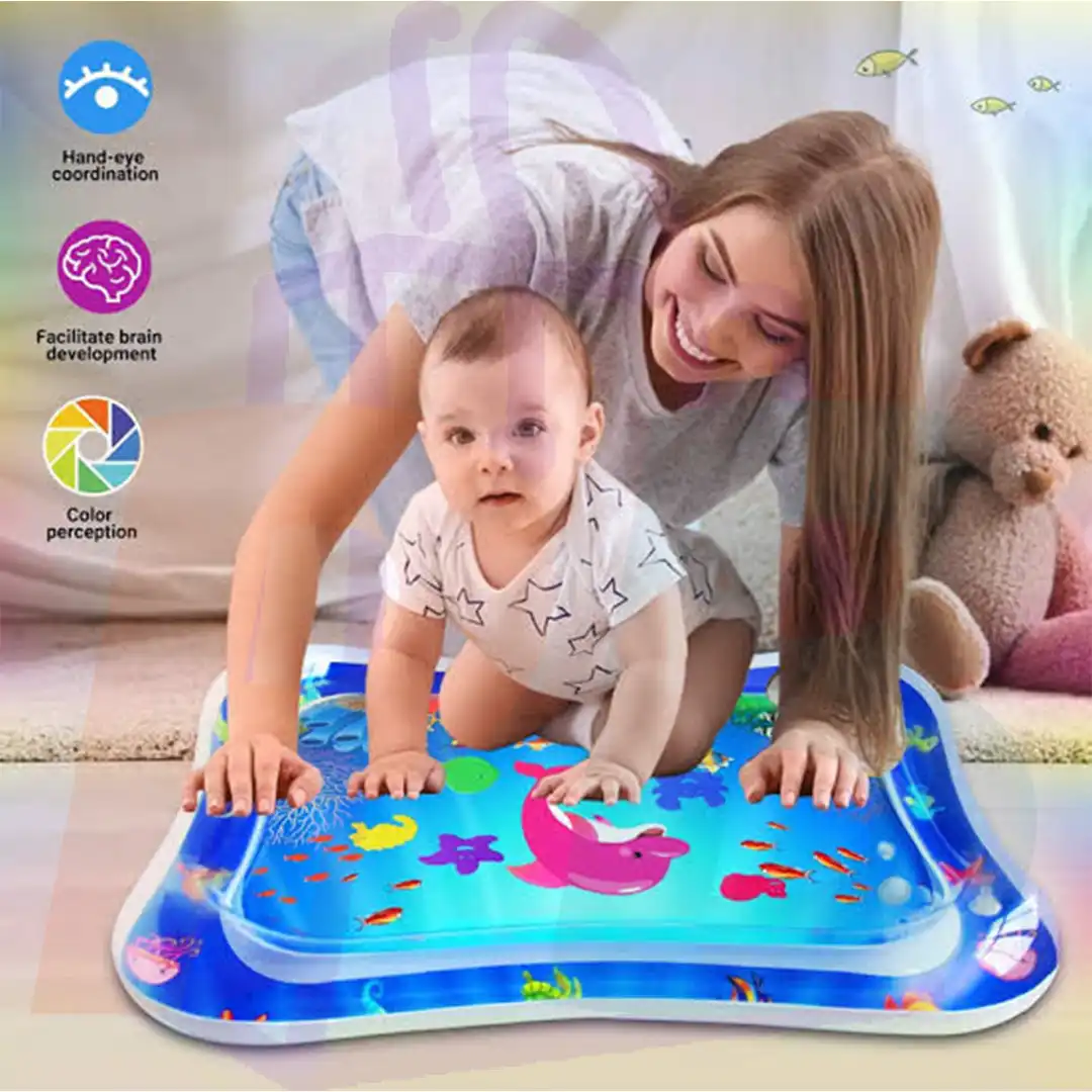 Pura Bazaar Sub Milain Ga Inflatable Tummy Time Premium Water Mat For Babies Infants And Toddlers Fun time Play Activity