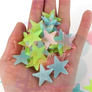 Pura Bazaar Sub Milain Ga Pack of 100 3D Stars Glow In The Dark Wall Stickers Luminous Fluorescent Wall Stickers For Kids Baby Room Bedroom Ceiling Home ( Made in China )