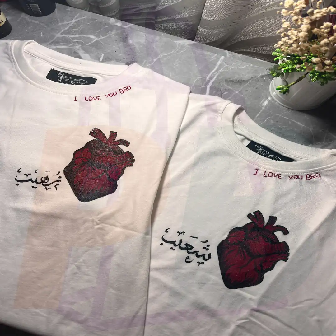purabazaar sub milain ga heart painted tshirt handmade art 2